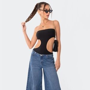 NWT Edikted Ribbed Cutout Bodysuit